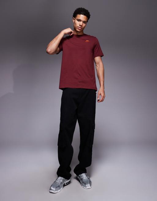 Nike Club T-shirt in dark red, 2 of 5
