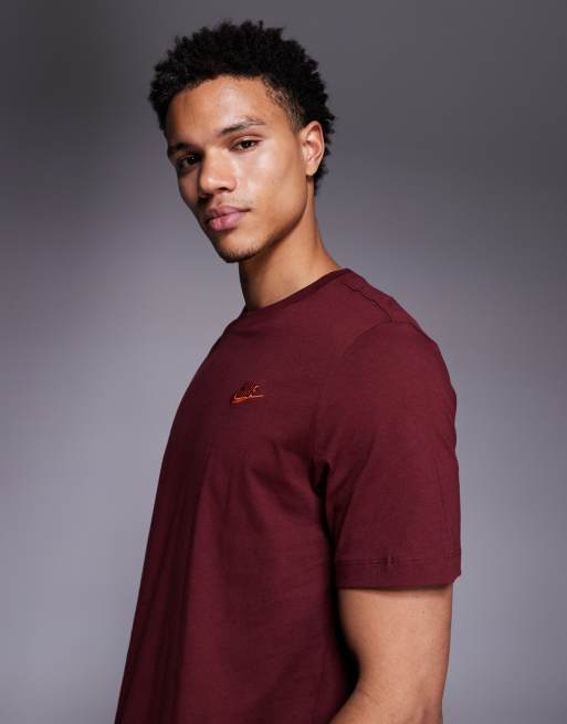 Nike Club T-shirt in dark red, 3 of 5
