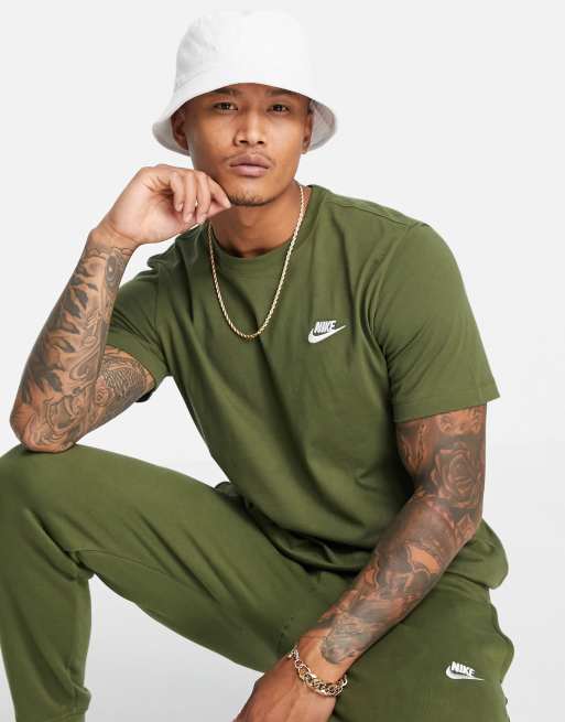 Nike Club t shirt in khaki ASOS