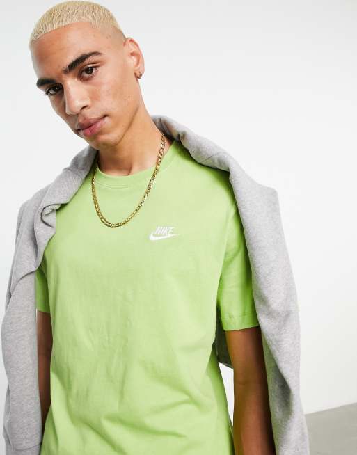 Geweldige eik melodie Omgeving Nike Club T-shirt in lime green | ASOS