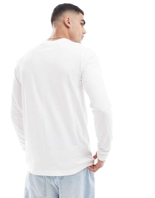 Nike - Club - T-shirt met lange mouwen in wit, 4 van 4