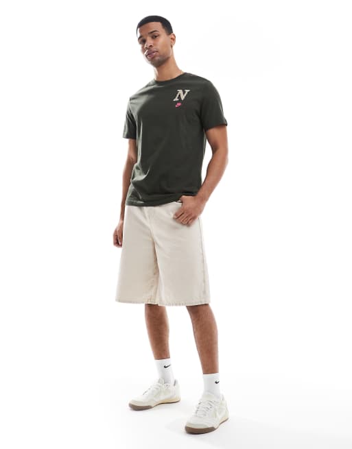Nike Club - T-shirt verde scuro stile college, 3 di 4