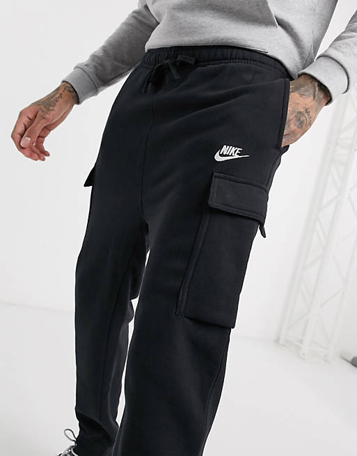 Nike Club Tall cuffed cargo joggers in black | ASOS