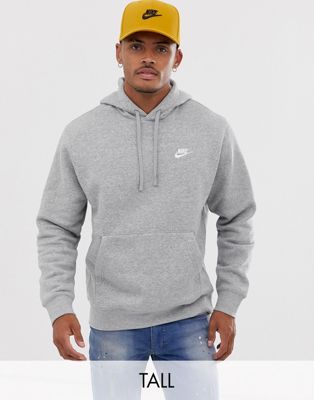 Nike Tall Club Hoodie In Gray-grey In 