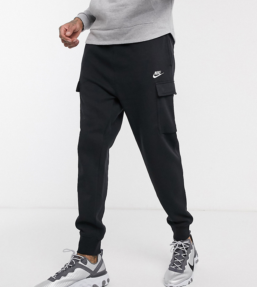 Nike Club Tall - Joggers cargo con fondo aderente neri-Nero