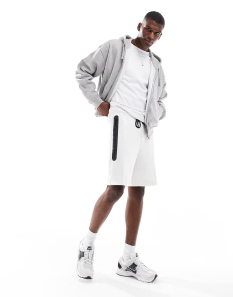 Nike Club tech fleece shorts in white  - view 1