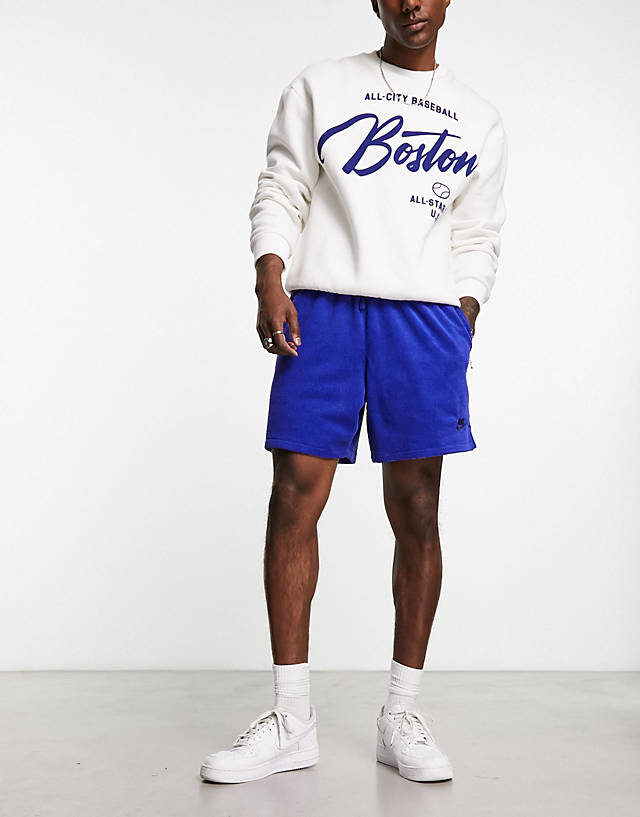Nike - club terry towelling shorts in blue