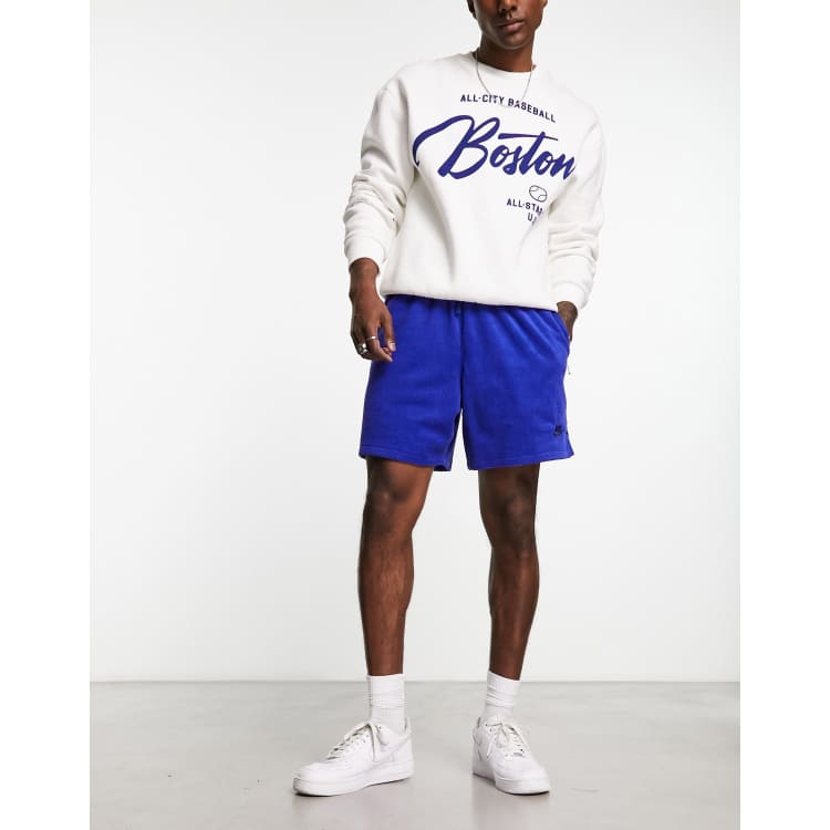 Nike Club terry towelling shorts in blue ASOS