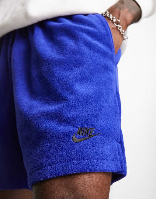 Nike Club terry towelling shorts in blue