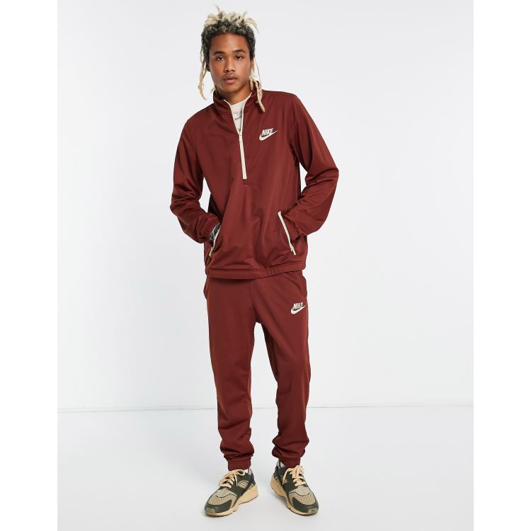 Burgundy tracksuit store nike