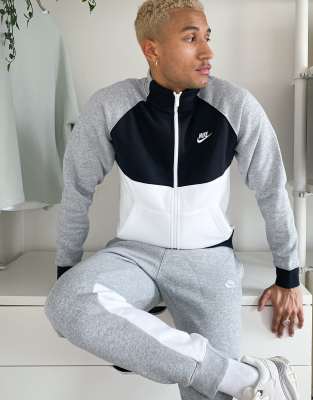 grey nike club tracksuit