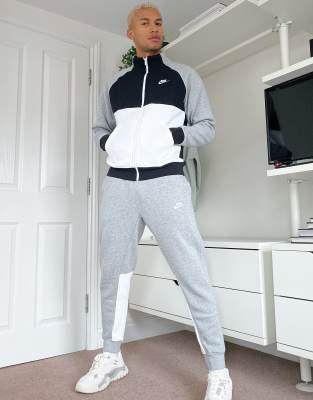 grey nike club tracksuit