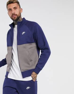 navy nike club tracksuit