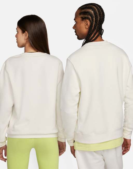 Nike Club unisex crew sweatshirt in off white ASOS