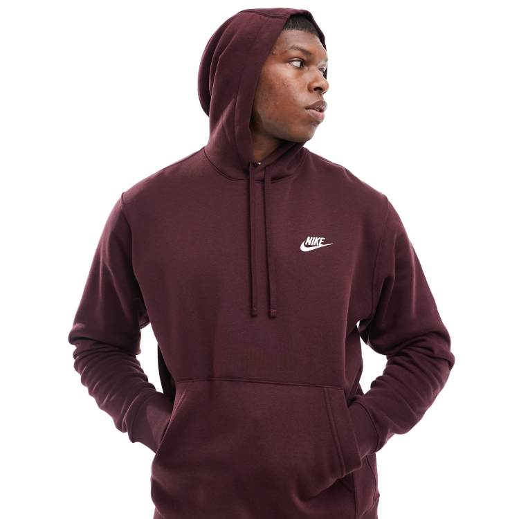 Nike Club unisex hoodie in burgundy ASOS