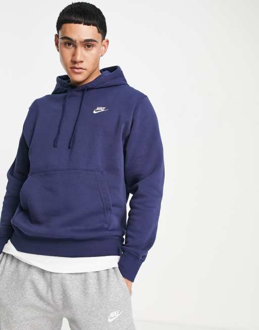 Nike club hoodie discount navy