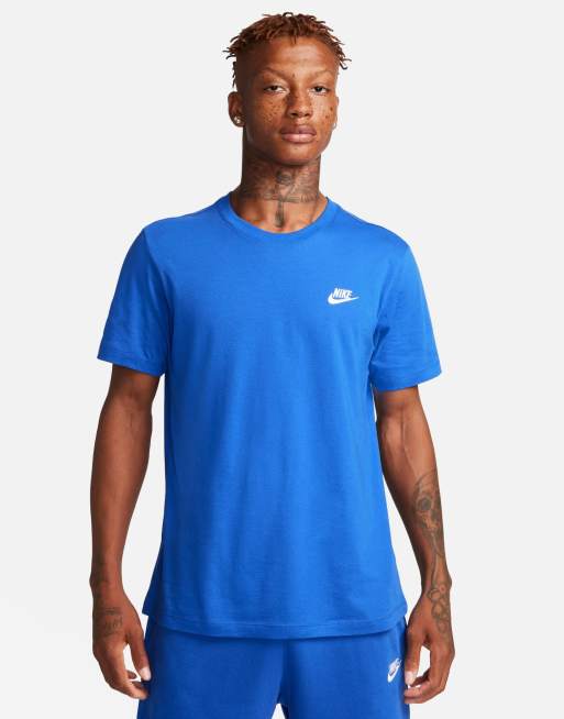 nike club unisex t shirt in blue