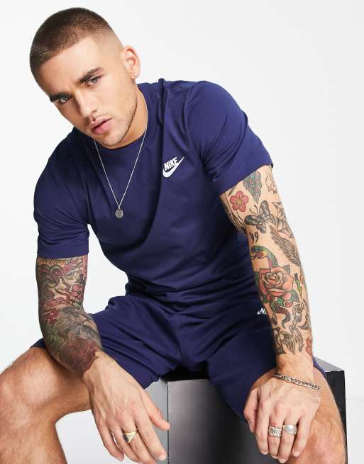 Nike Club unisex t shirt in navy ASOS