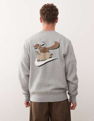 Nike Club Varsity Sweatshirt In Gray