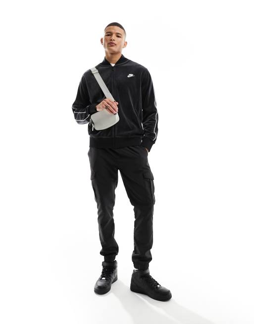 Nike black velour tracksuit online