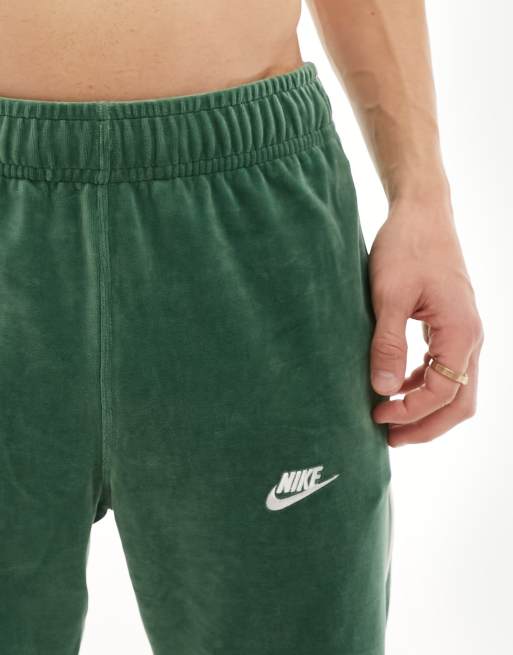 Nike exclusive velour store sweatpants in outdoor green