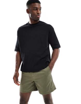 Club - Verwaschene Chino-Shorts in Khaki-Grün Grün 28