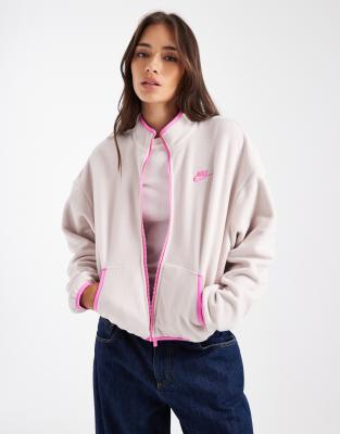 Nike - Club - Veste en polaire - Beige et rose-Brown