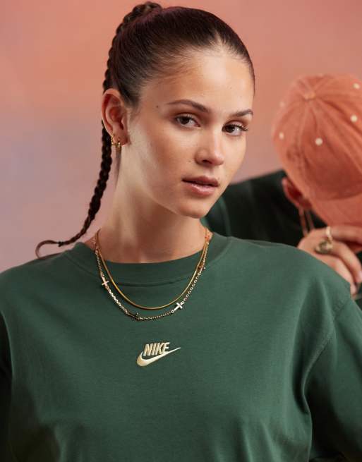 Dark green nike t shirt best sale