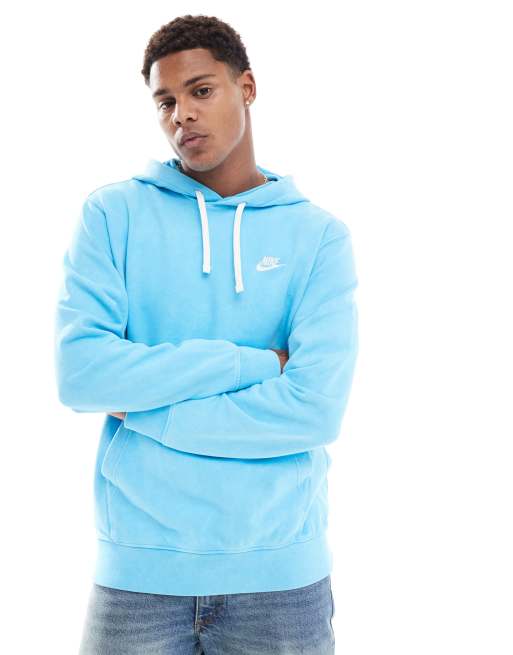  Nike Club washed hoodie in blue