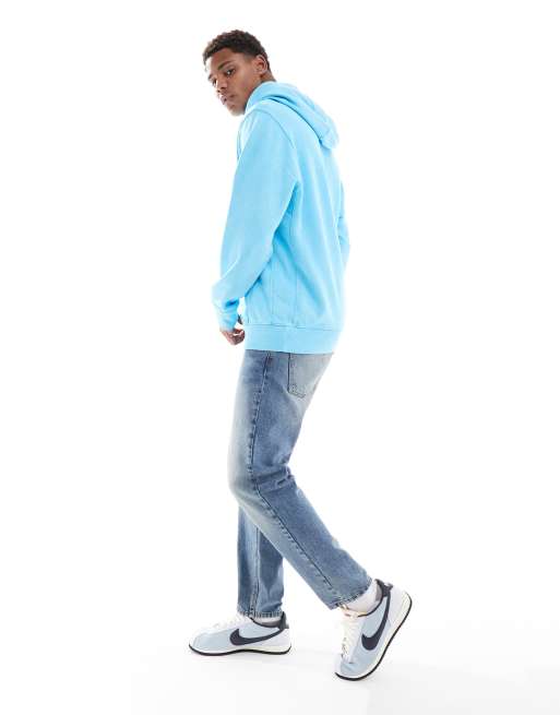 Nike Club washed hoodie in blue, 4 of 4