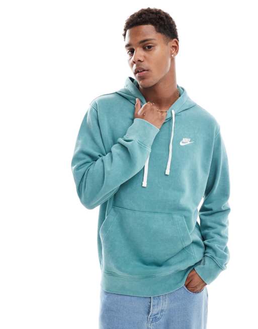 Nike Club washed hoodie in green ASOS