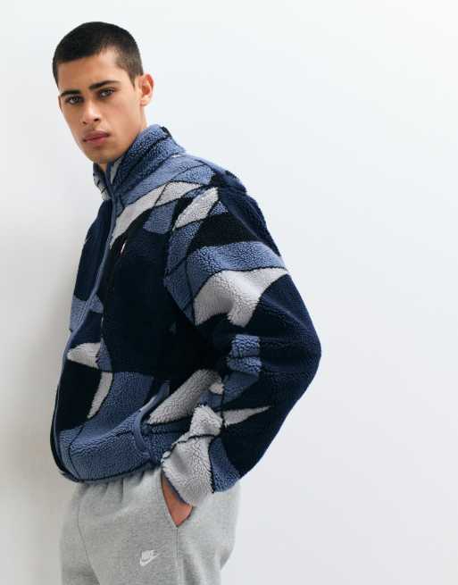 Nike Club Winter all over print fleece in blue, 4 of 5
