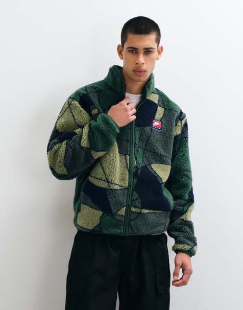 Nike Club Winter all over print fleece in green - view 1