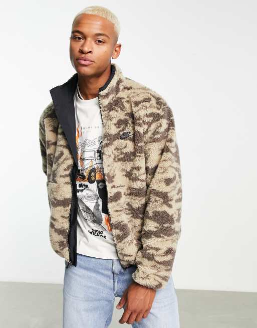 Nike sherpa jacket store reversible