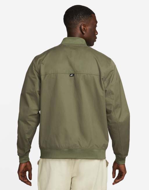 Olive green nike bomber jacket best sale