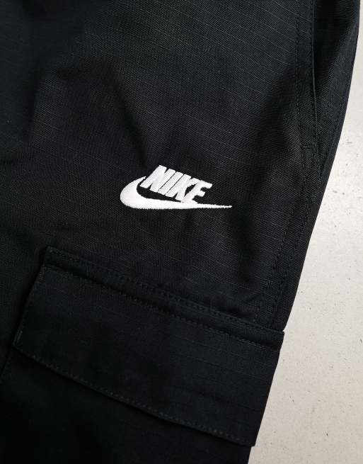 Nike Club woven cargo shorts in black ASOS