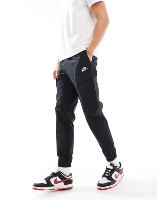 Nike Club woven cargo trouser in black ASOS