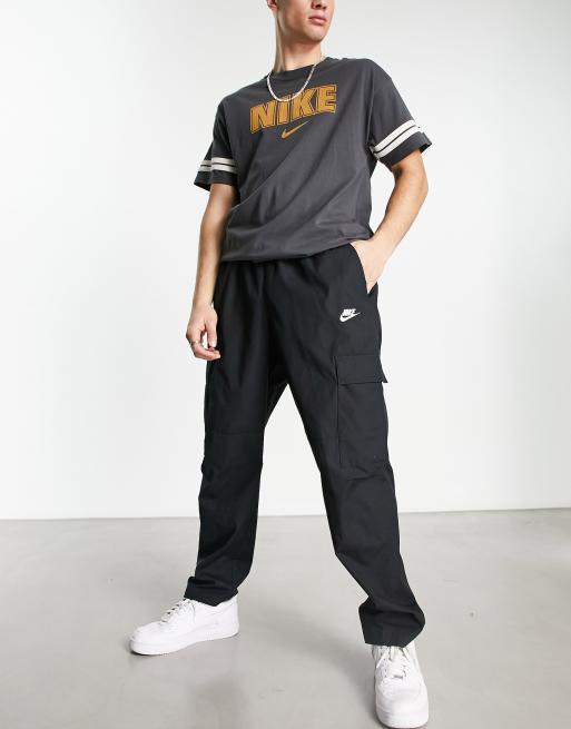 Nike Club Woven Tapered Leg Men's Pants Black White