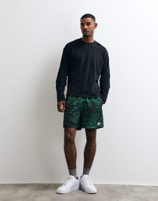 Nike Club Woven Sci-fi print shorts in black and green, 2 of 5