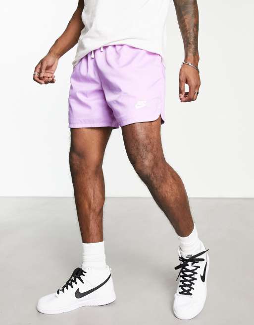 nike woven logo shorts lilac