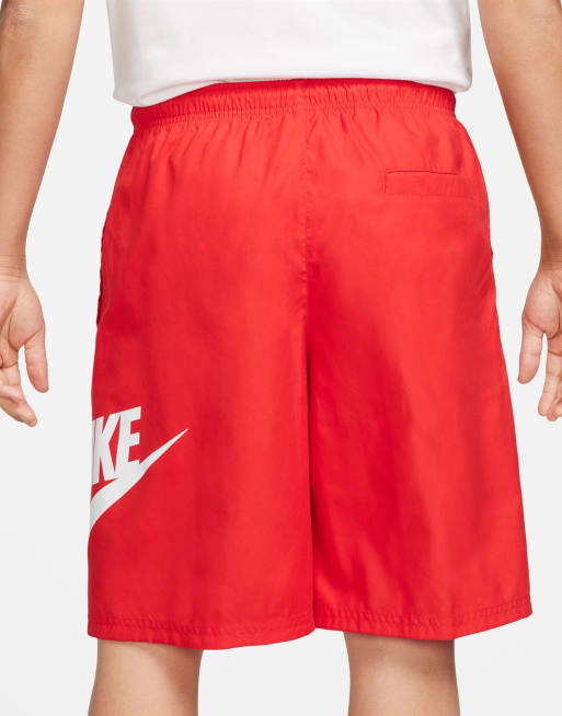 Nike Club woven shorts in red, 3 of 4