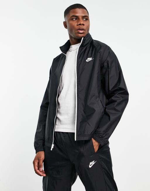 Nike woven 2025 tracksuit black