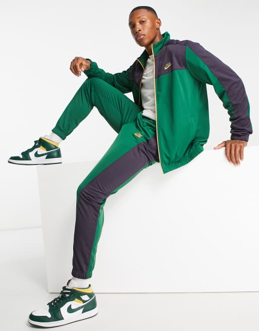 Nike green hot sale tracksuit mens