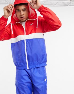 nike red white and blue tracksuit
