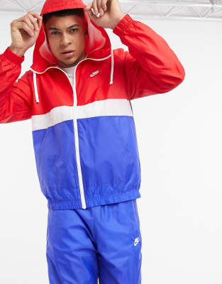 red white and blue nike jogging suit