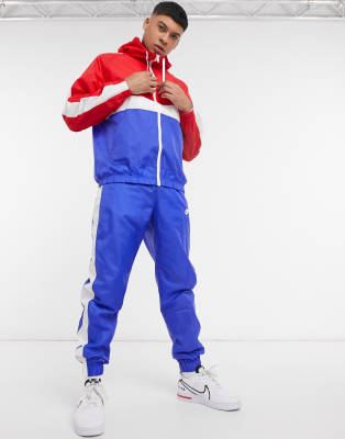 nike tracksuit blue and red