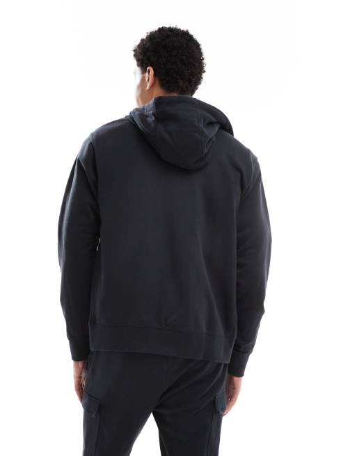 Nike club black shop zip thru hoody