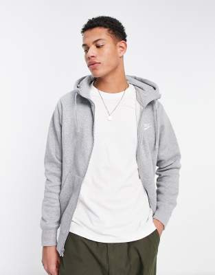 grey zip through hoodie