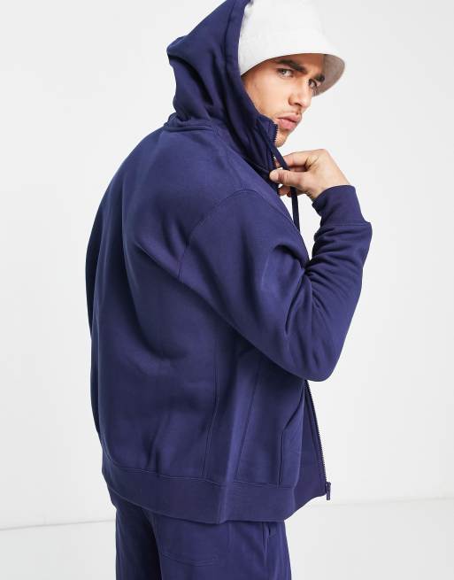 Nike Club zip up hoodie in navy