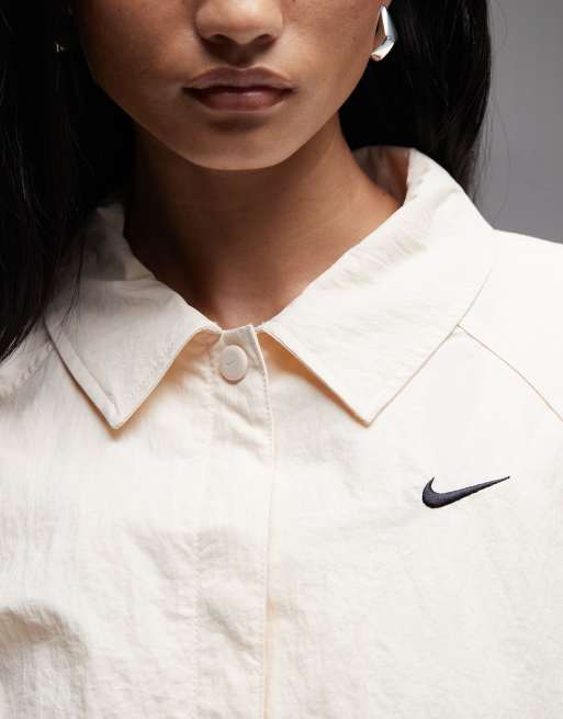 Nike coach jacket in cream, 2 of 4